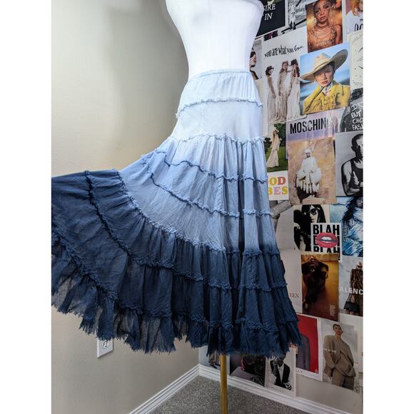 Ombre Bohemian Ruffle Skirt - Picture 1 of 7